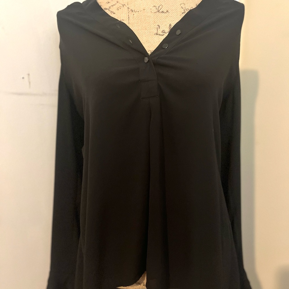 White House Black Market - Black Long Sleeve Relaxed Blouse